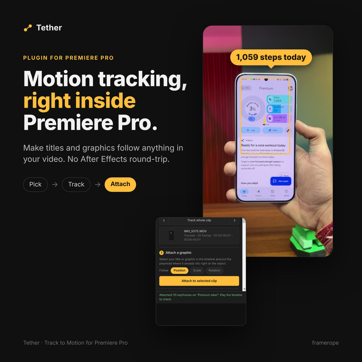 Tether – Motion Tracking Plugin for Premiere Pro